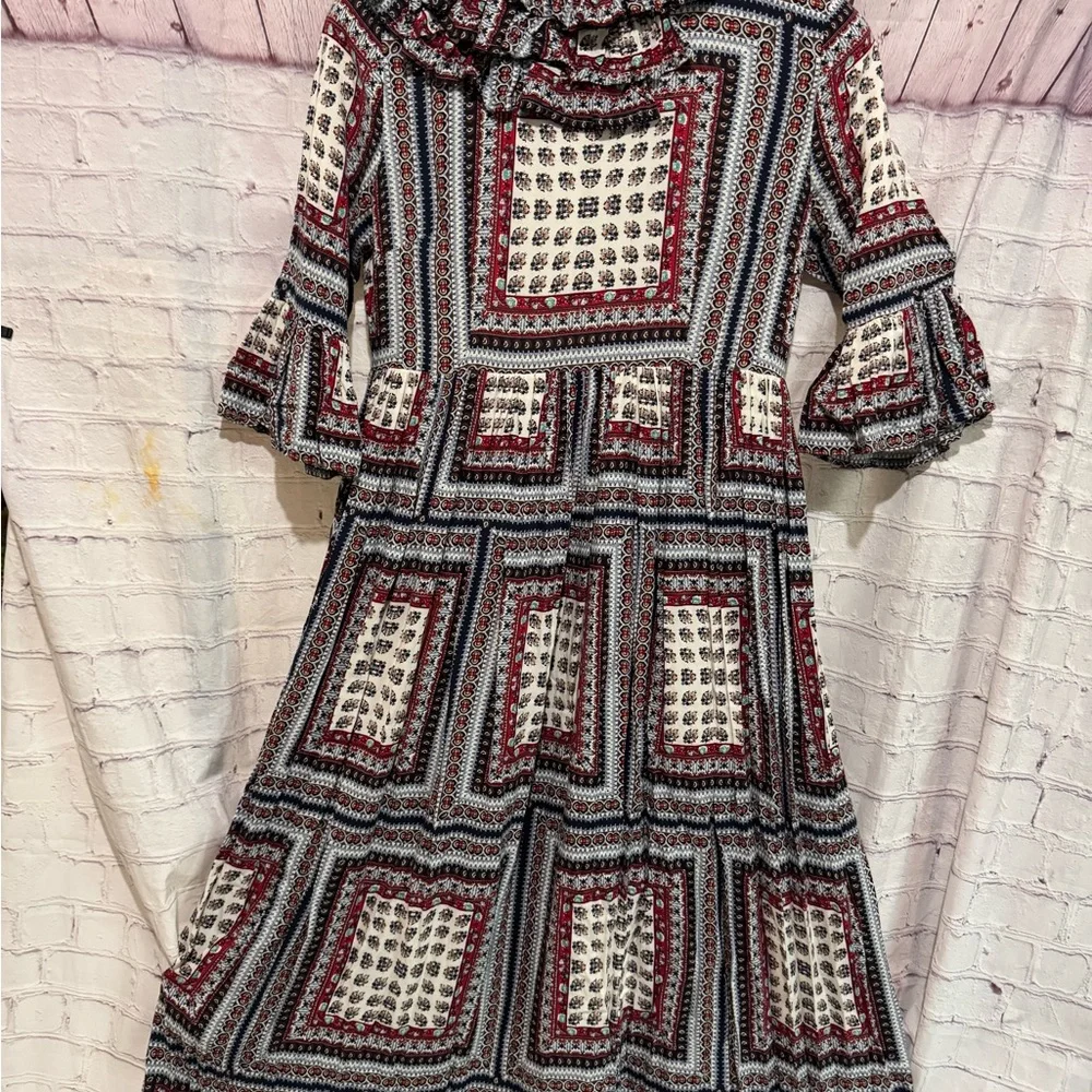 Dainty Jewells Large Vintage 3/4 sleeves Printed Maxi Dress stunning dress - Picture 4 of 10